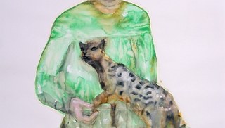 Mathilde Rosier - Girl in Green with Cat