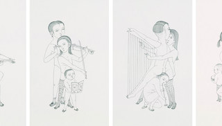 Wilson SHIEH - Music Families series (a set of 4) (i) Double Bass; (ii) Harp; (iii) Lute; (iv) Violin